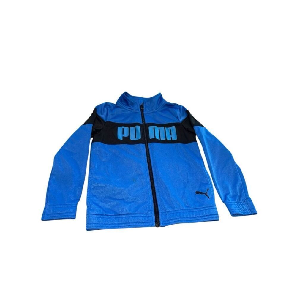 Puma Boys 2-Piece Track Set Blue & Black Zip Jacket Joggers Size 5 - Picture 3 of 12